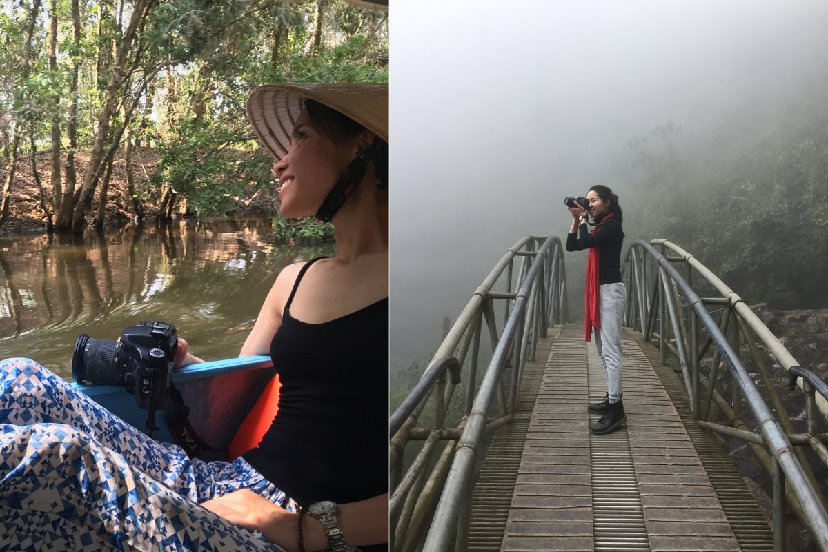 Shooting on a river and on a bridge in fog, on borrowed cameras